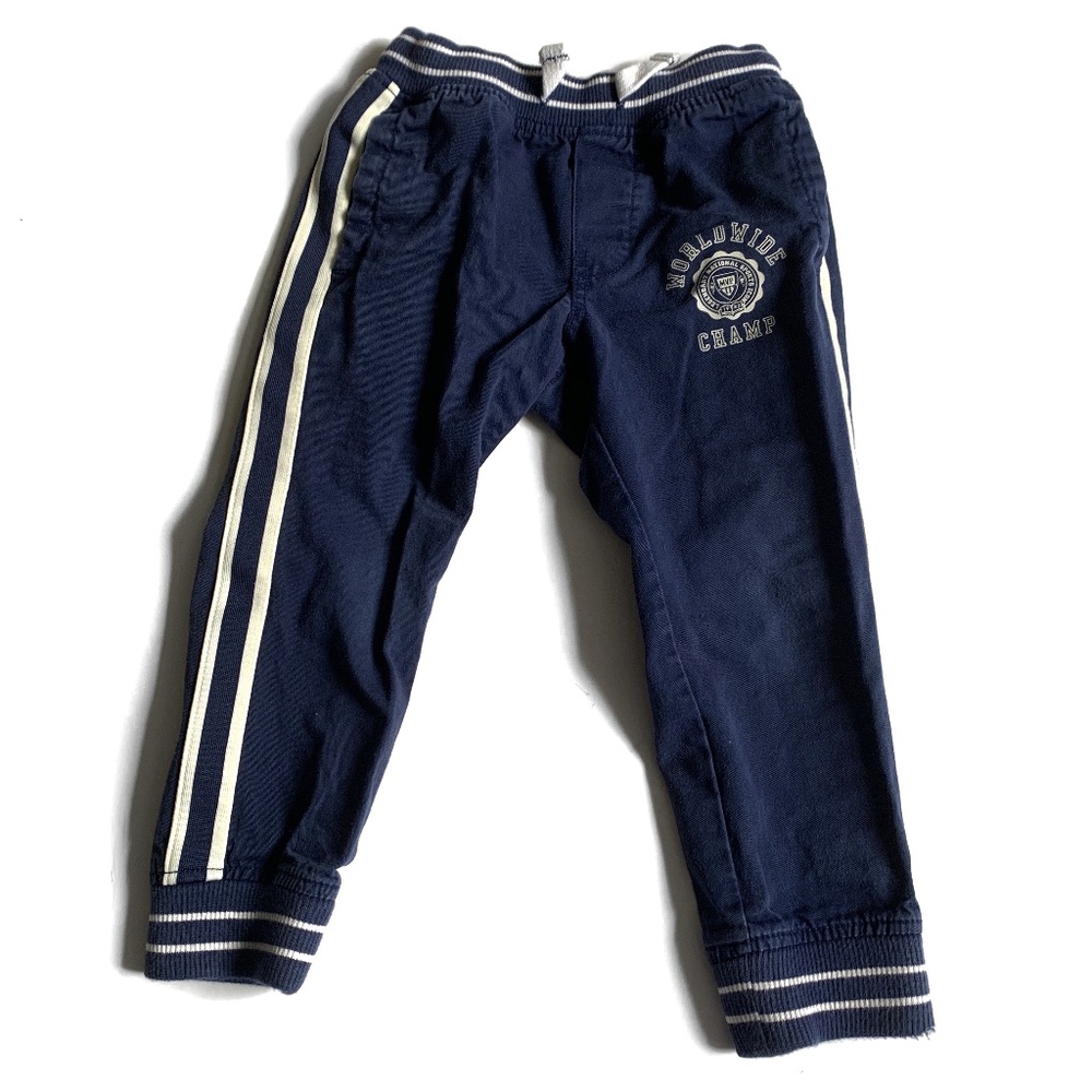 Carter’s “worldwide champ” side striped joggers 3T